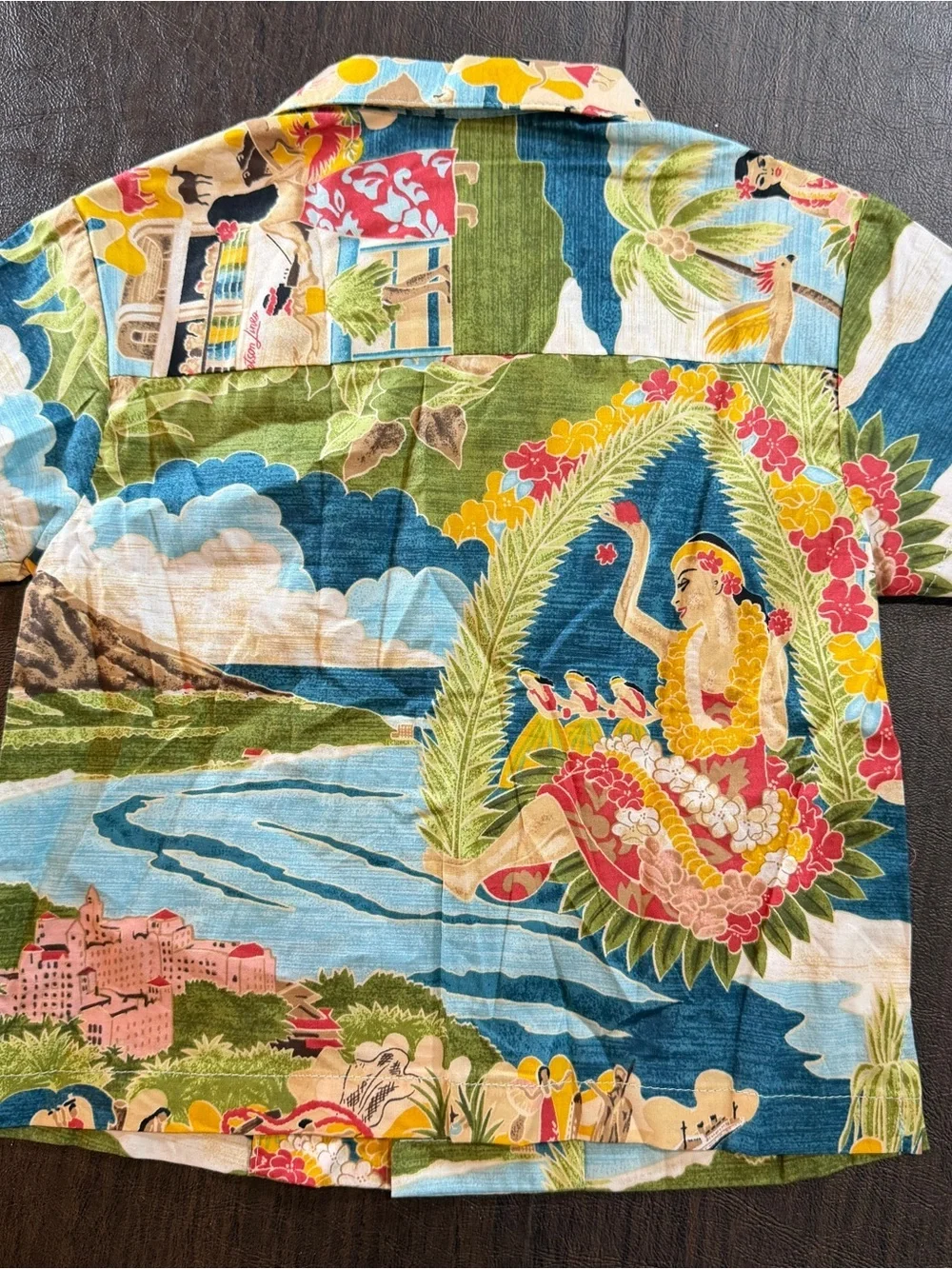 Tori Richard Kids Blue Multi Hawaiian Aloha Shirt Sz XXXS 0-1 (12M) NWT